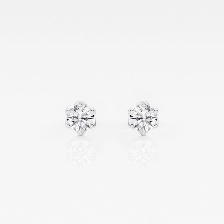 Round FG-VS2 Lab-Grown Diamond Six Prong Stud Earrings