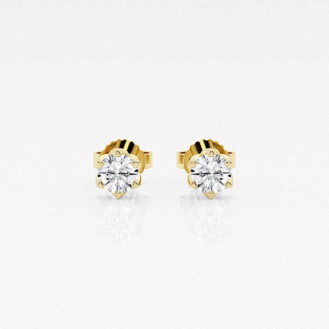 Round FG-VS2 Lab-Grown Diamond Six Prong Stud Earrings