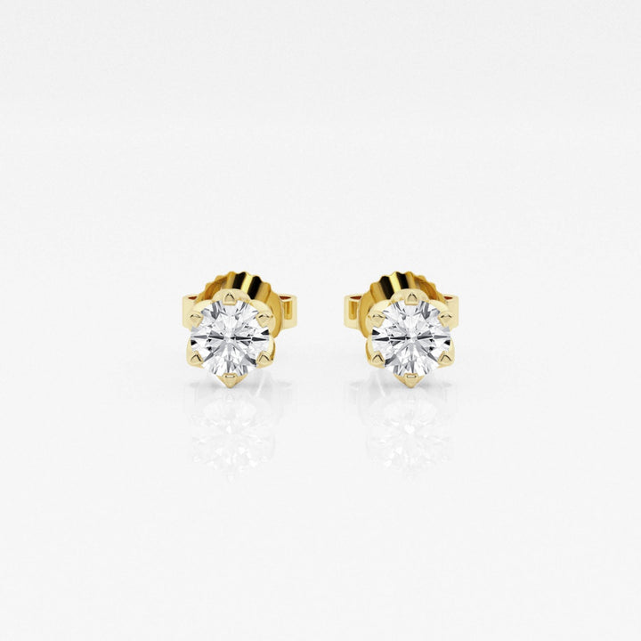 Round FG-VS2 Lab-Grown Diamond Six Prong Stud Earrings