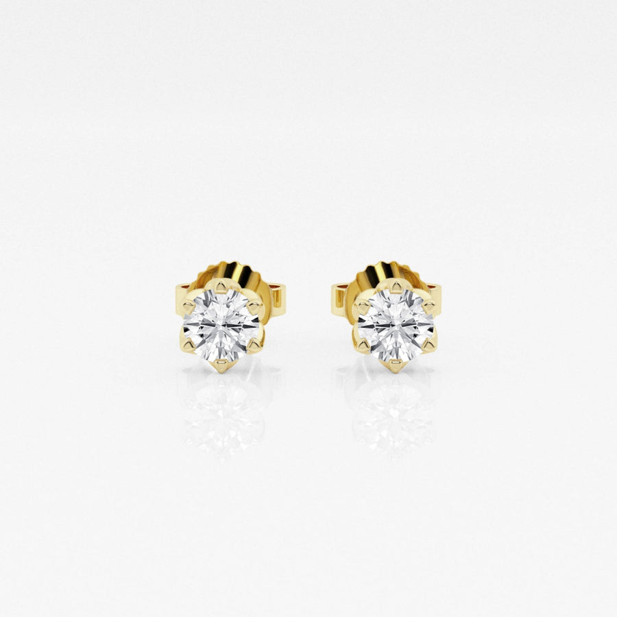Round FG-VS2 Lab-Grown Diamond Six Prong Stud Earrings