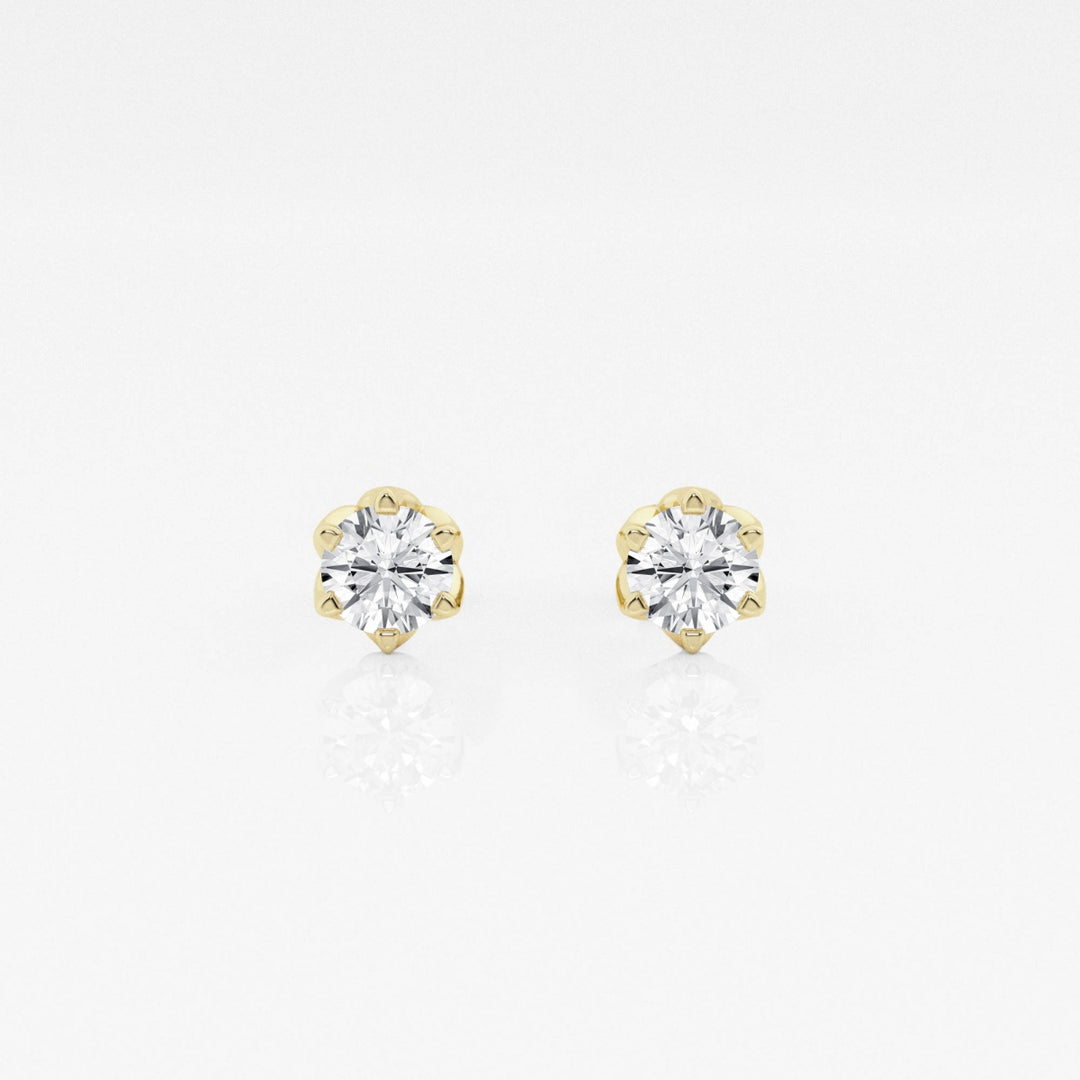 Round FG-VS2 Lab-Grown Diamond Six Prong Stud Earrings