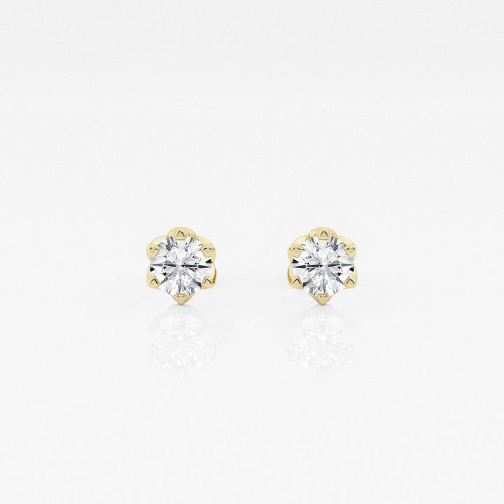 Round FG-VS2 Lab-Grown Diamond Six Prong Stud Earrings