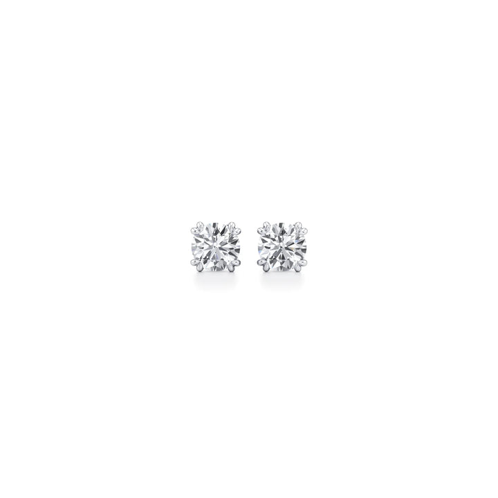 Round F-VS1 Lab-Grown Diamond Double Prongs Stud Earrings
