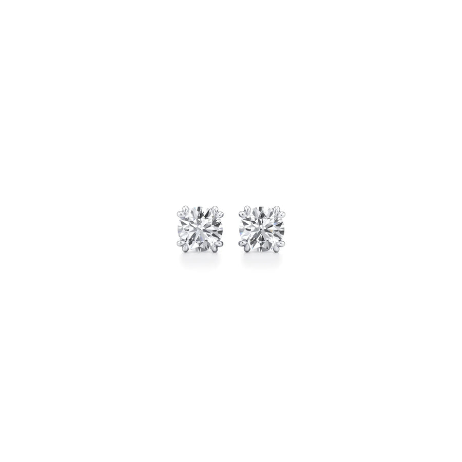 Round F-VS1 Lab-Grown Diamond Double Prongs Stud Earrings