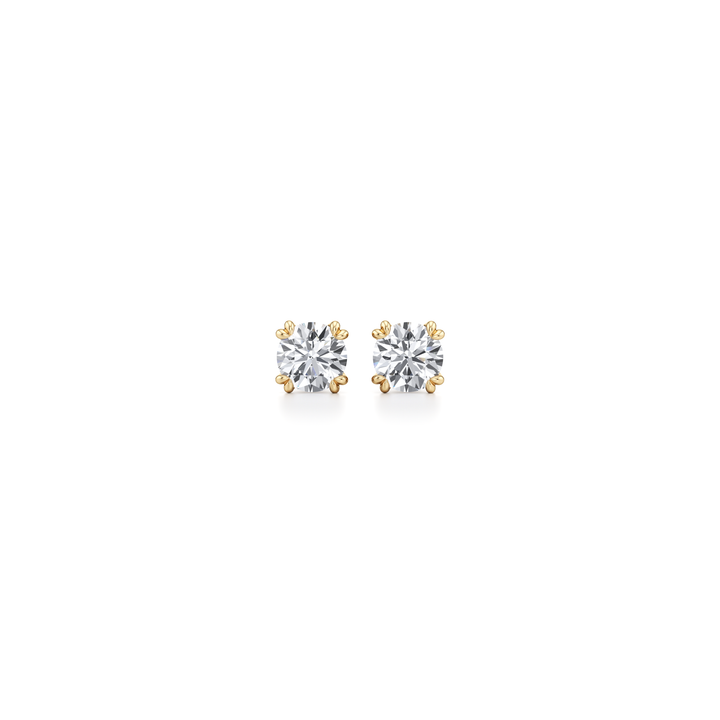 Round F-VS1 Lab-Grown Diamond Double Prongs Stud Earrings