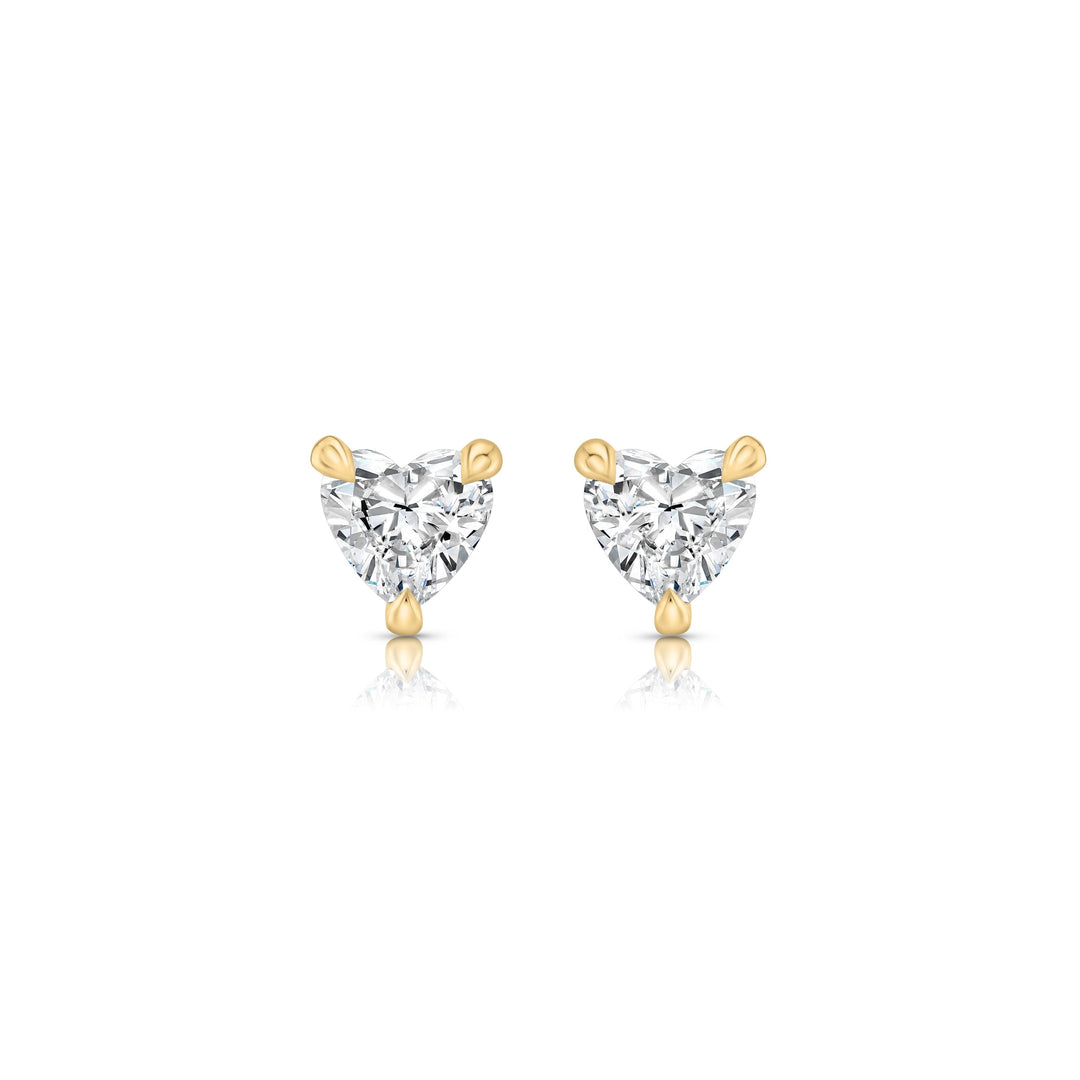 Heart F-VS1 Lab-Grown Hidden Halo Stud Earrings For Women