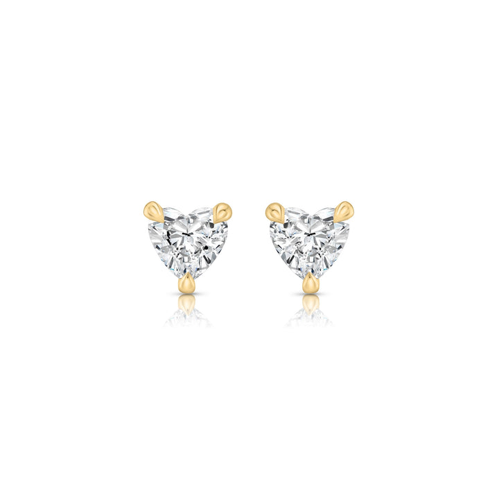 Heart F-VS1 Lab-Grown Hidden Halo Stud Earrings For Women