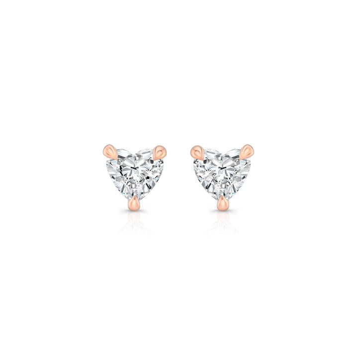 Heart F-VS1 Lab-Grown Hidden Halo Stud Earrings For Women