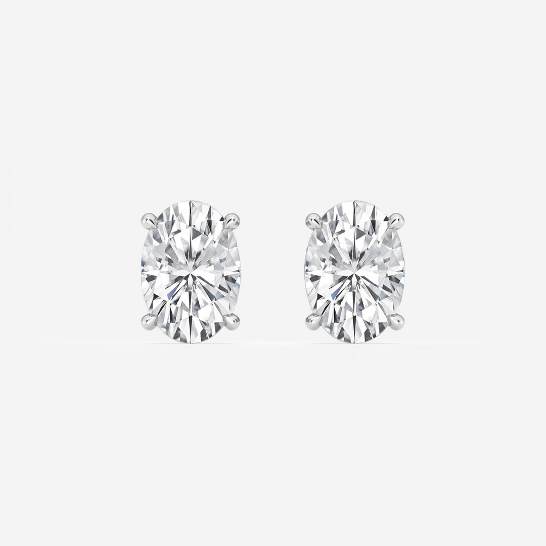 Oval Cut FG-VS2 Lab-Grown Diamond Hidden Halo Stud Earrings
