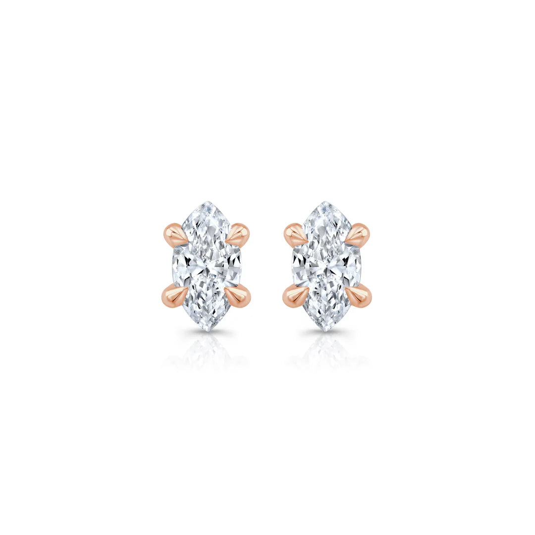 Marquise F-VS1 Lab-Grown Solitaire Stud Earrings For Women