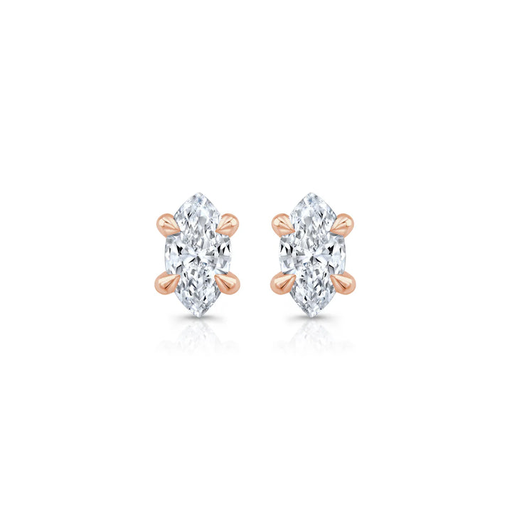 Marquise F-VS1 Lab-Grown Solitaire Stud Earrings For Women