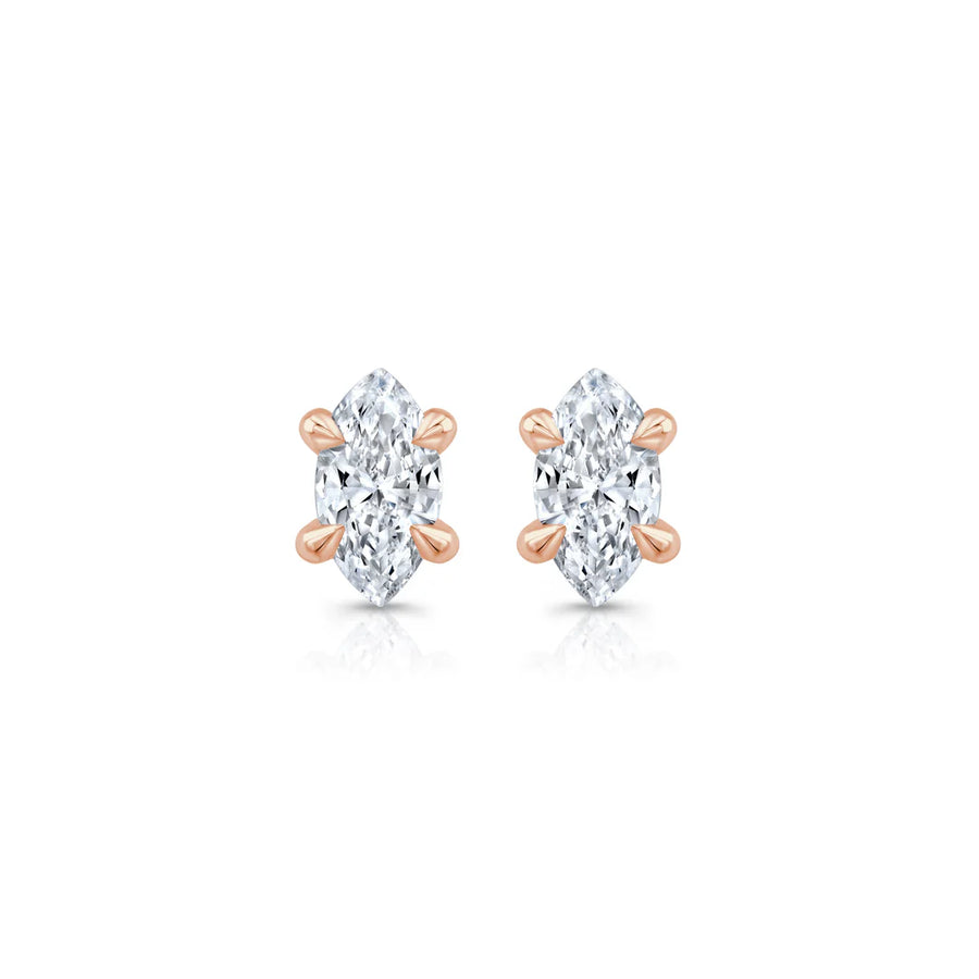 Marquise F-VS1 Lab-Grown Solitaire Stud Earrings For Women