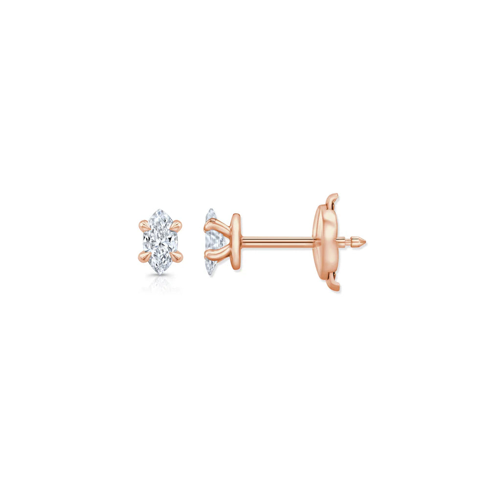 Marquise F-VS1 Lab-Grown Solitaire Stud Earrings For Women