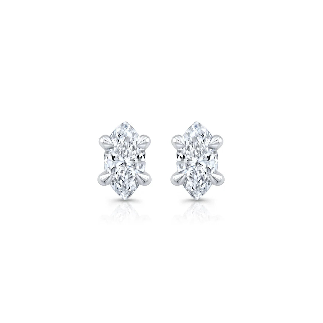 Marquise F-VS1 Lab-Grown Solitaire Stud Earrings For Women