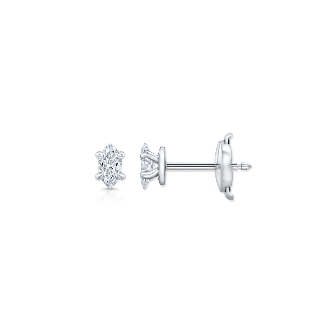 Marquise F-VS1 Lab-Grown Solitaire Stud Earrings For Women