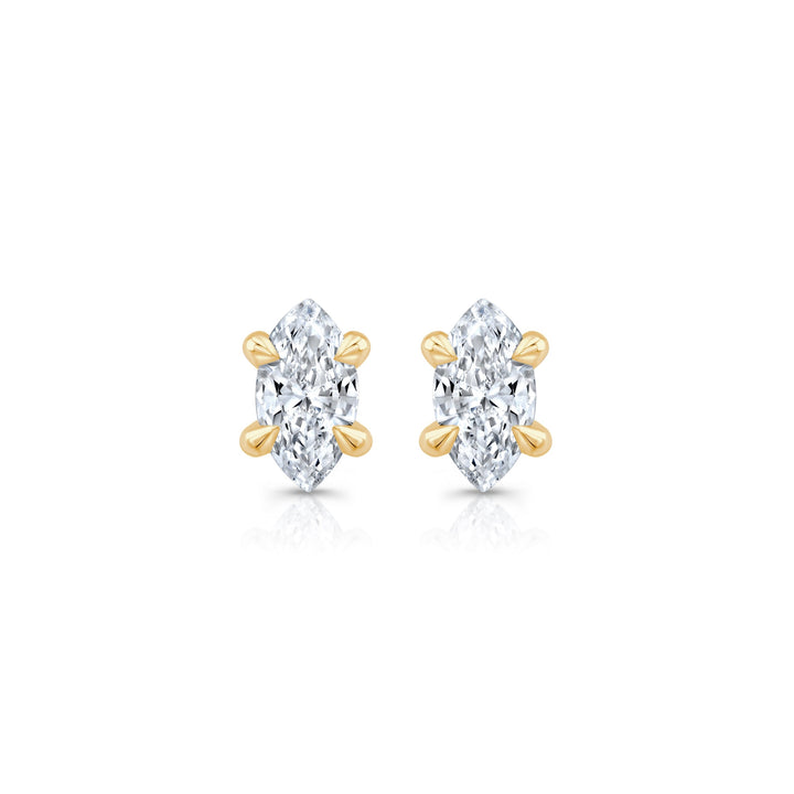 Marquise F-VS1 Lab-Grown Hidden Halo Stud Earrings For Women