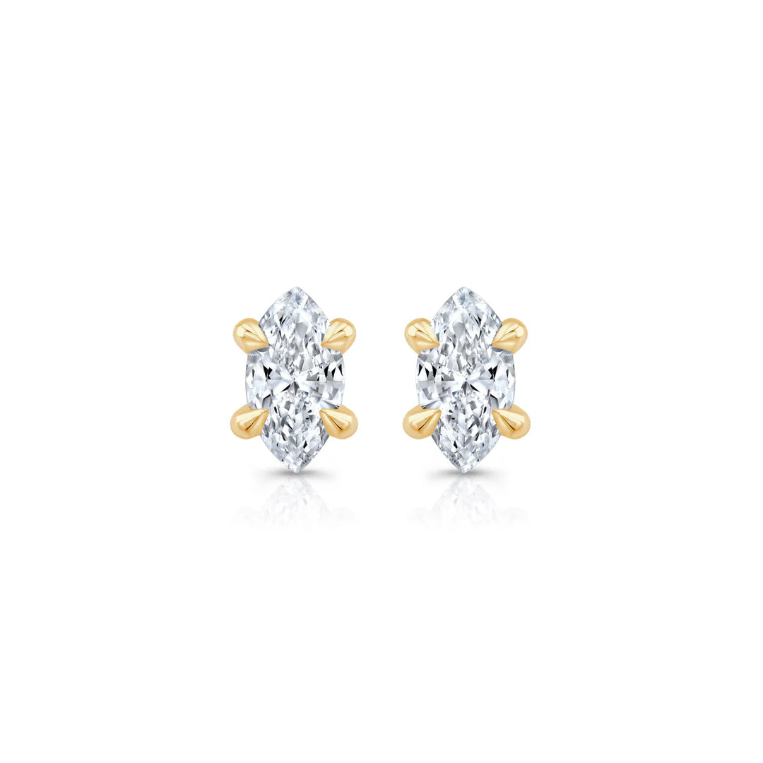 Marquise F-VS1 Lab-Grown Solitaire Stud Earrings For Women