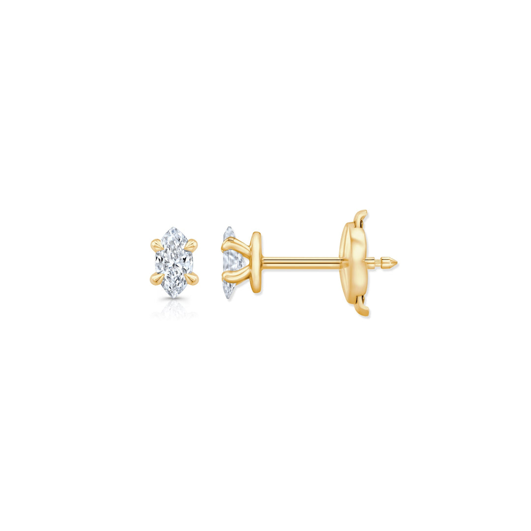 Marquise F-VS1 Lab-Grown Hidden Halo Stud Earrings For Women