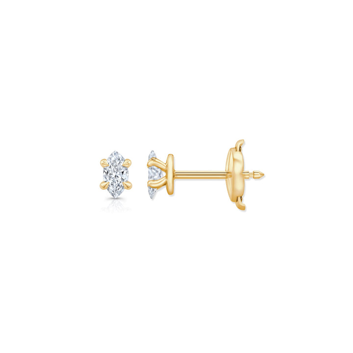 Marquise F-VS1 Lab-Grown Hidden Halo Stud Earrings For Women