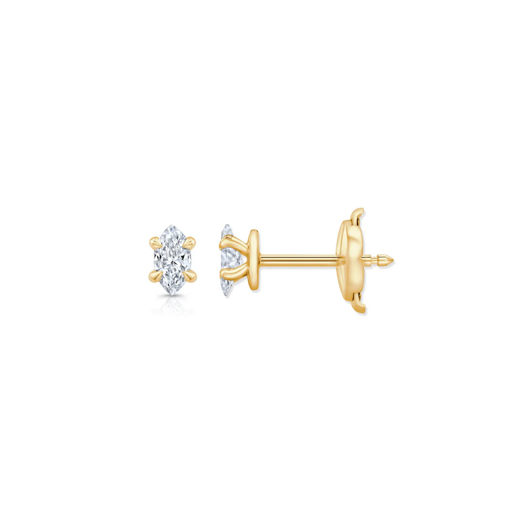 Marquise F-VS1 Lab-Grown Solitaire Stud Earrings For Women