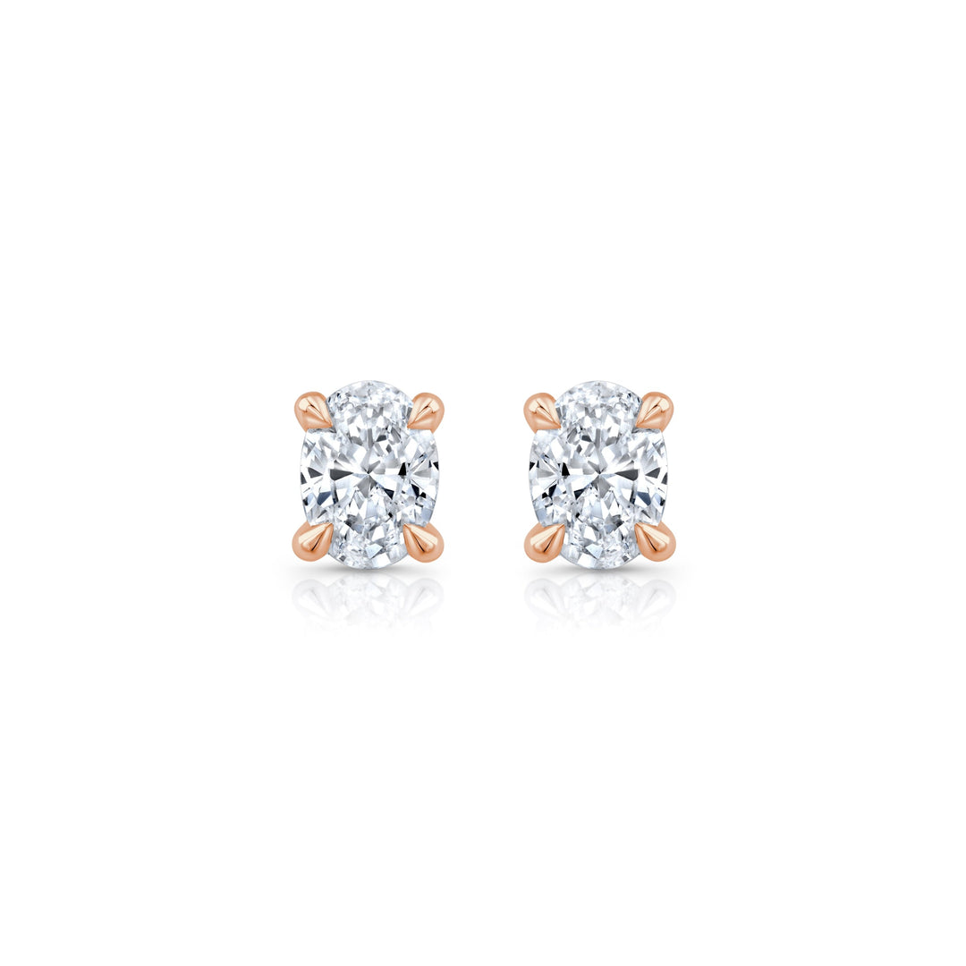 Oval F-VS1 Lab-Grown Solitaire Stud Earrings For Women
