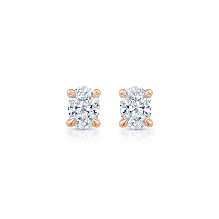 Oval F-VS1 Lab-Grown Solitaire Stud Earrings For Women