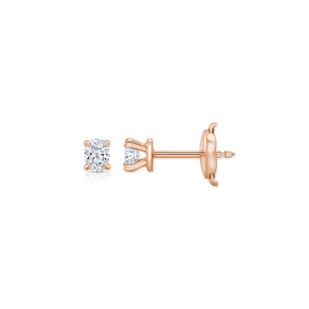 Oval F-VS1 Lab-Grown Solitaire Stud Earrings For Women