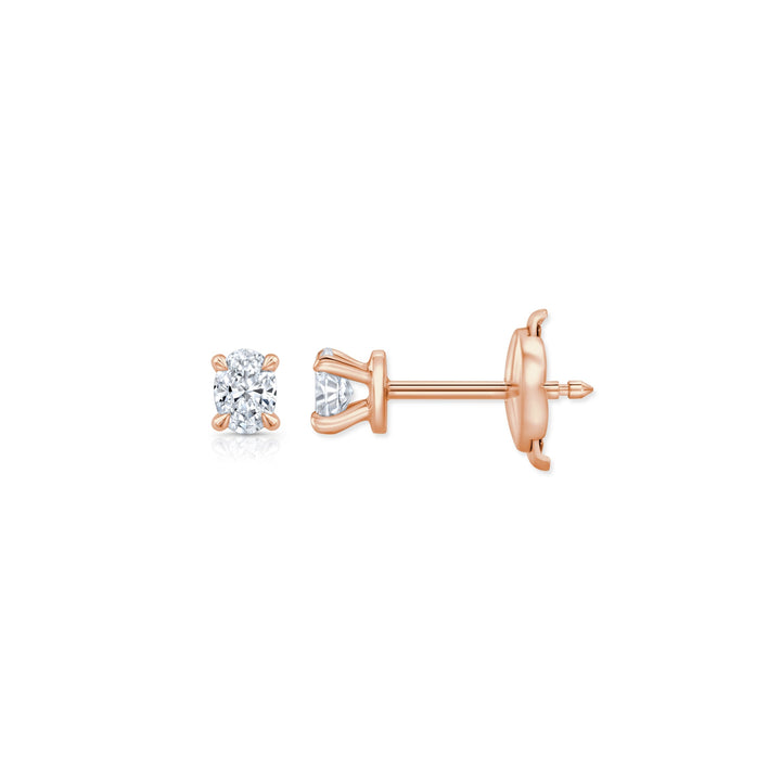 Oval F-VS1 Lab-Grown Solitaire Stud Earrings For Women