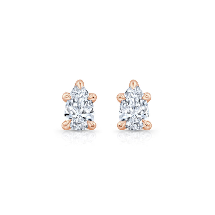 Pear F-VS1 Lab-Grown Diamond Hidden Halo Stud Earrings