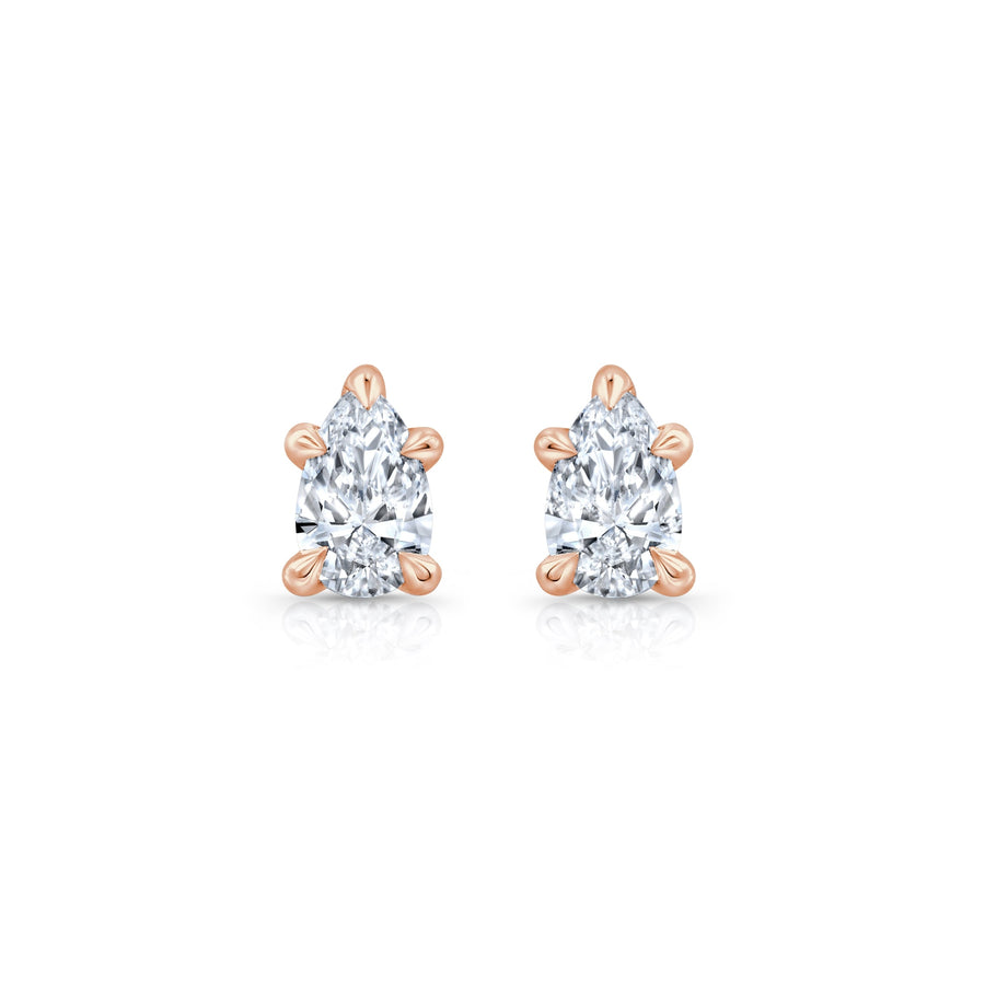 Pear F-VS1 Lab-Grown Diamond Hidden Halo Stud Earrings