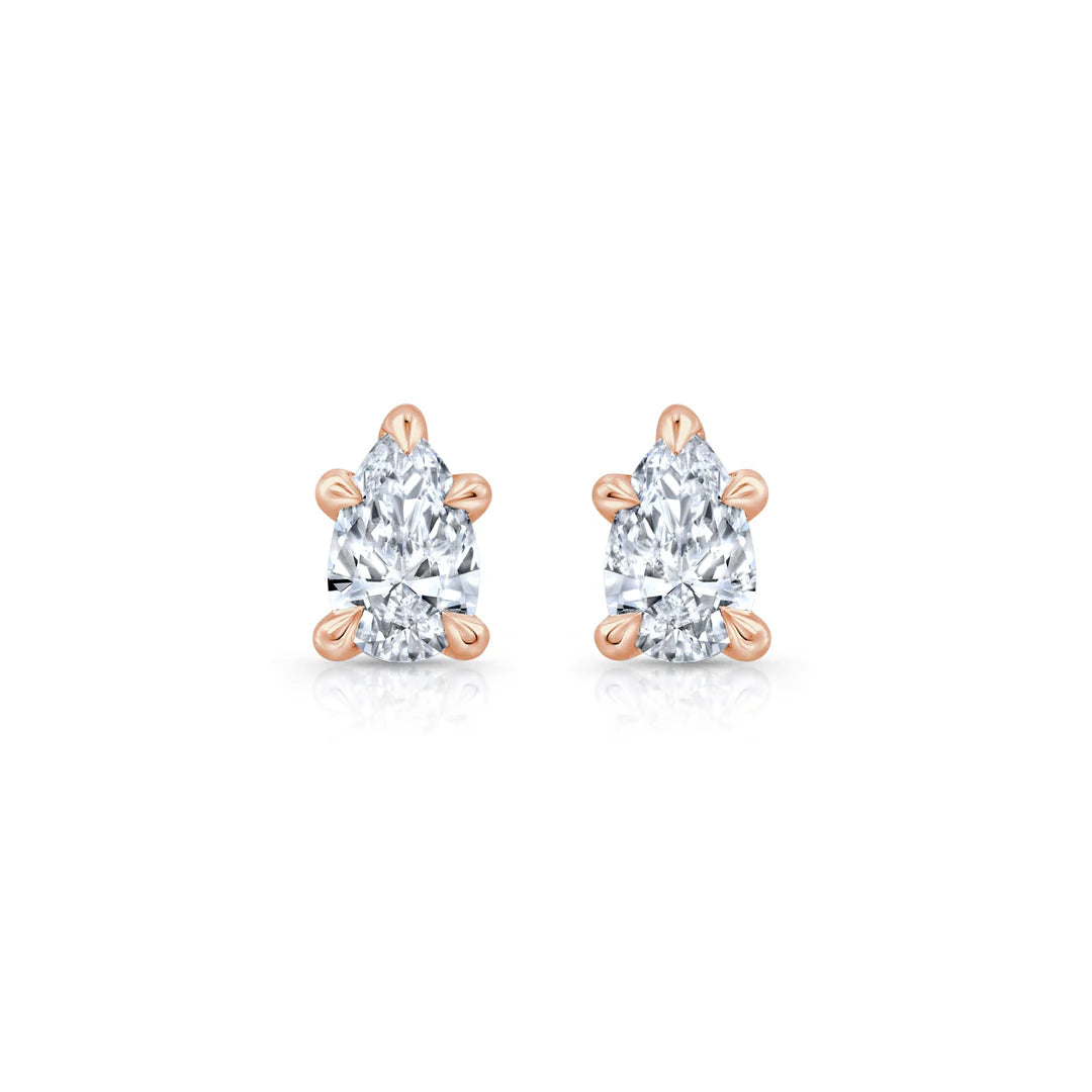Pear F-VS1 Lab-Grown Diamond Solitaire Stud Earrings