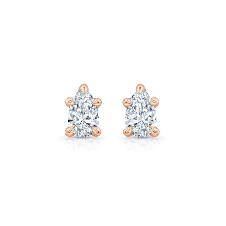 Pear F-VS1 Lab-Grown Diamond Solitaire Stud Earrings