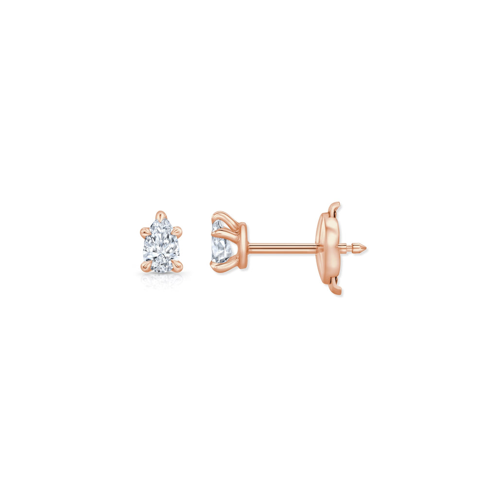Pear F-VS1 Lab-Grown Diamond Hidden Halo Stud Earrings