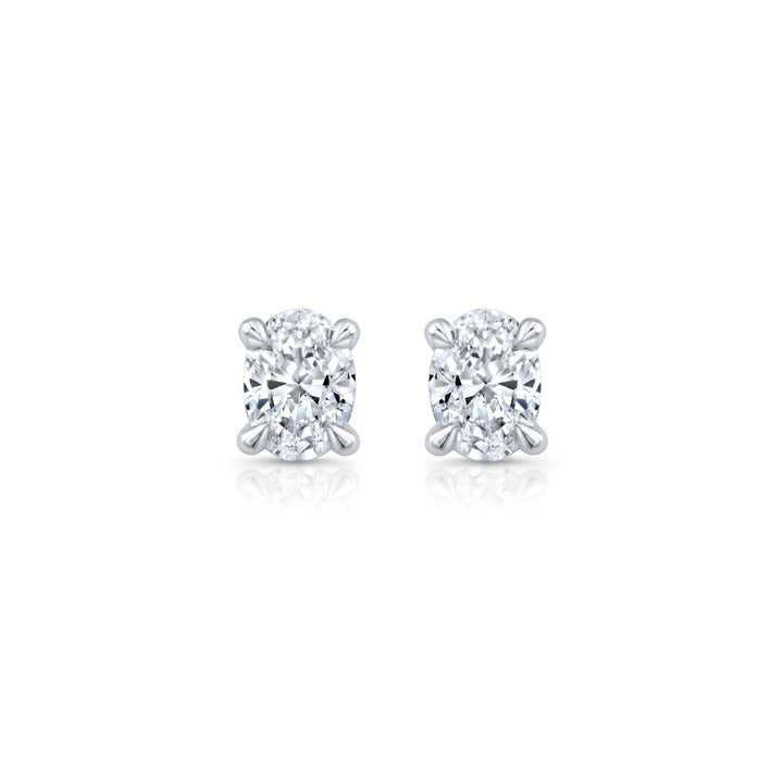 Oval F-VS1 Lab-Grown Solitaire Stud Earrings For Women