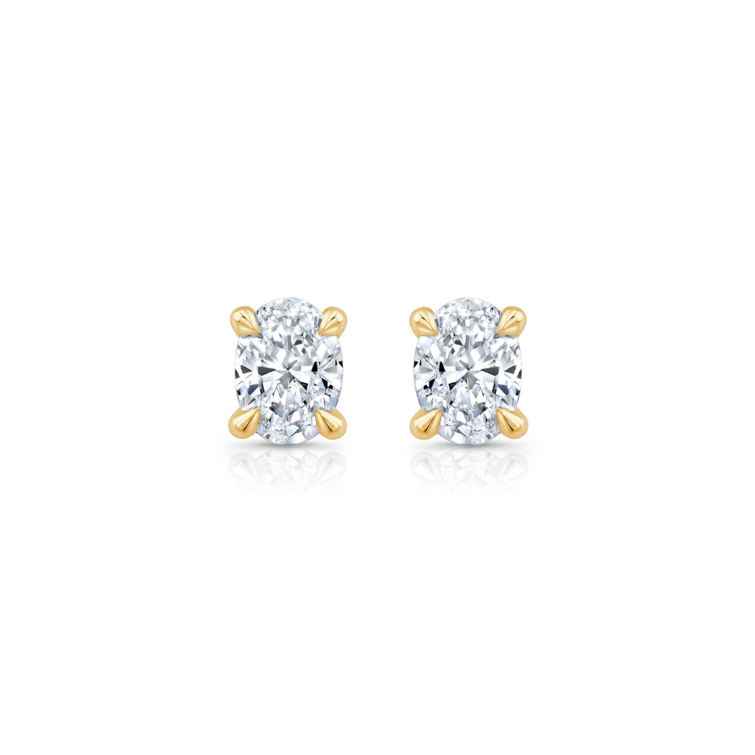 Oval F-VS1 Lab-Grown Solitaire Stud Earrings For Women