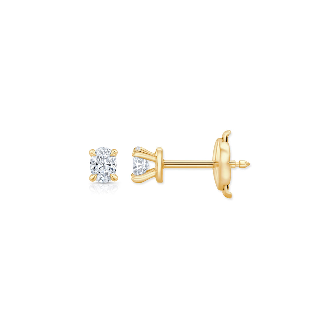 Oval F-VS1 Lab-Grown Solitaire Stud Earrings For Women