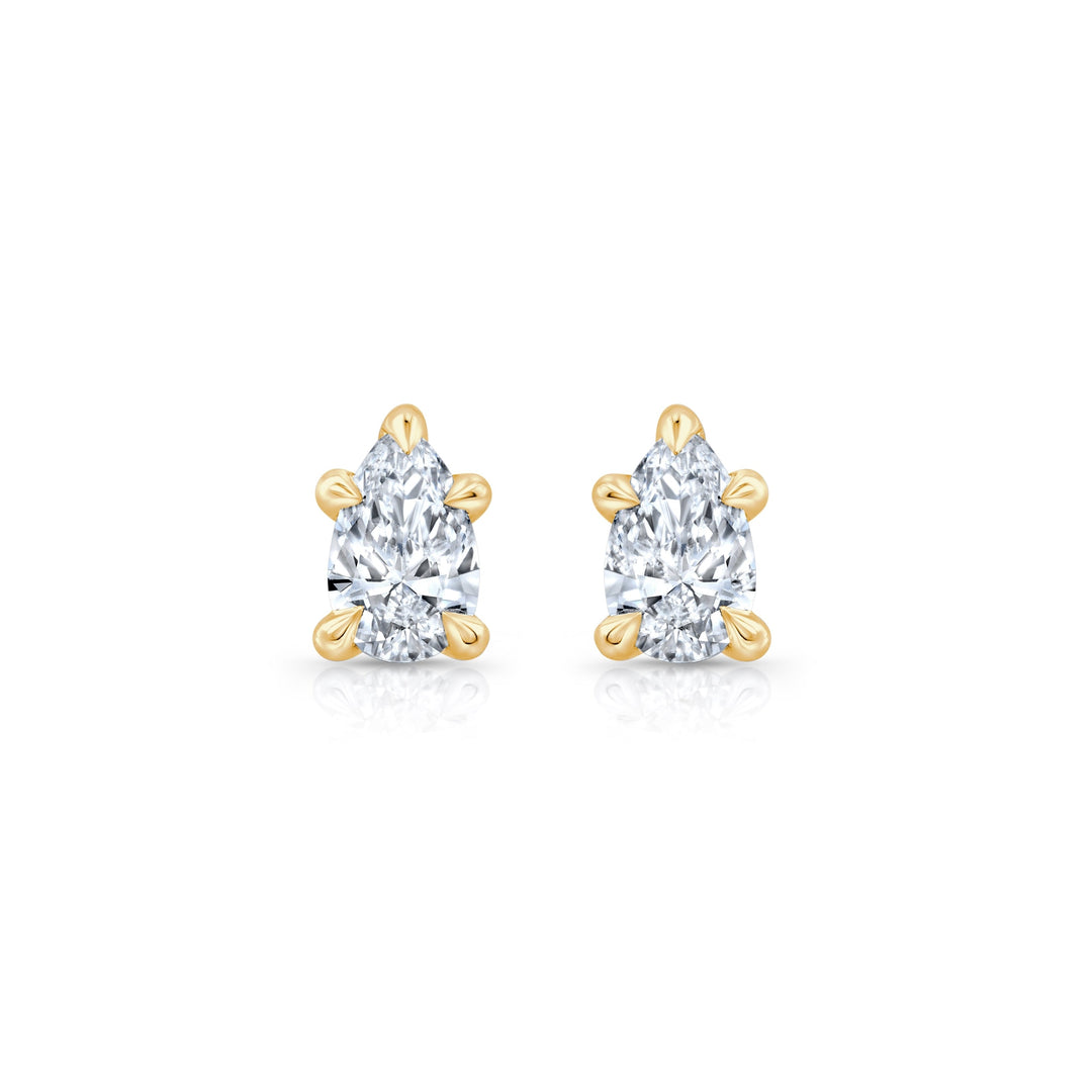 Pear F-VS1 Lab-Grown Diamond Hidden Halo Stud Earrings
