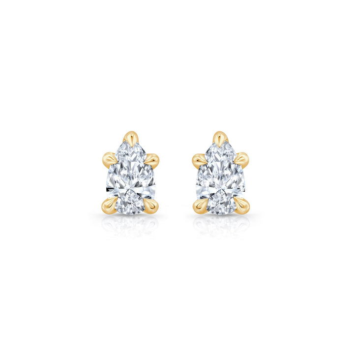 Pear F-VS1 Lab-Grown Diamond Hidden Halo Stud Earrings