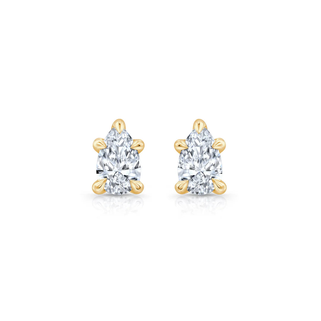 Pear F-VS1 Lab-Grown Diamond Solitaire Stud Earrings