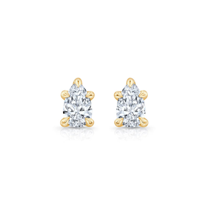 Pear F-VS1 Lab-Grown Diamond Solitaire Stud Earrings