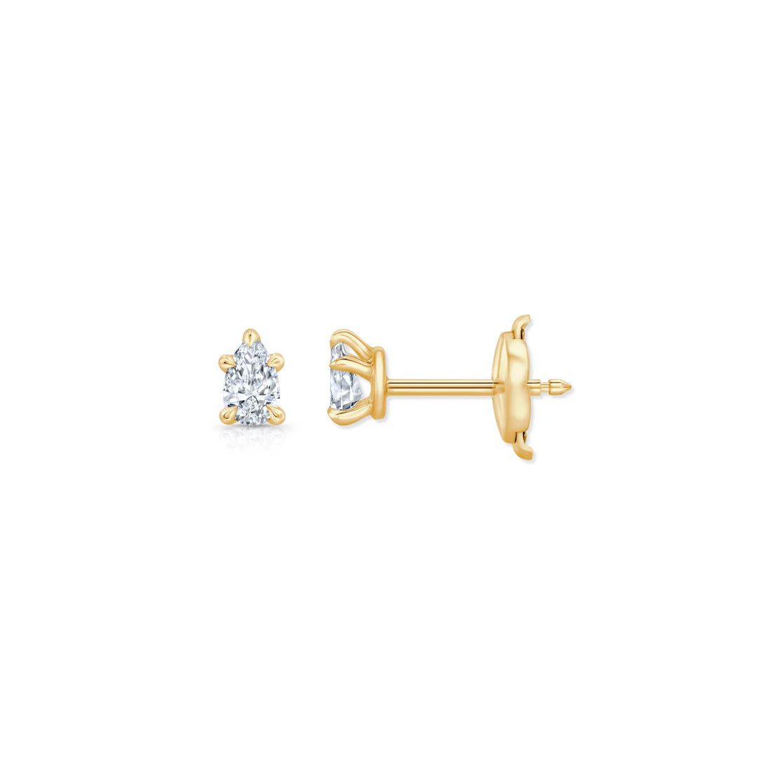 Pear F-VS1 Lab-Grown Diamond Solitaire Stud Earrings
