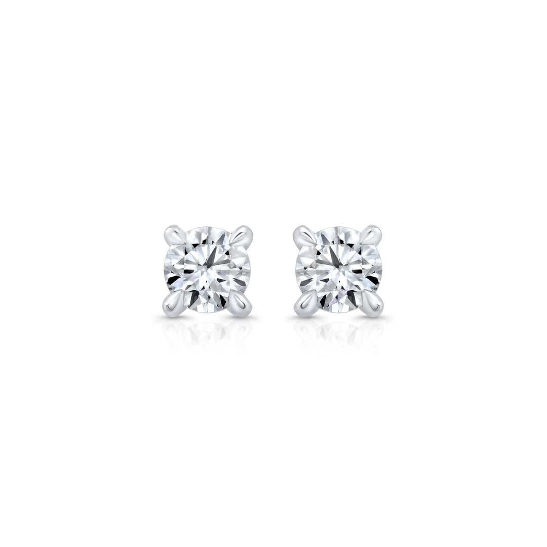 Round F-VS1 Lab-Grown Petite Prongs Stud Earrings