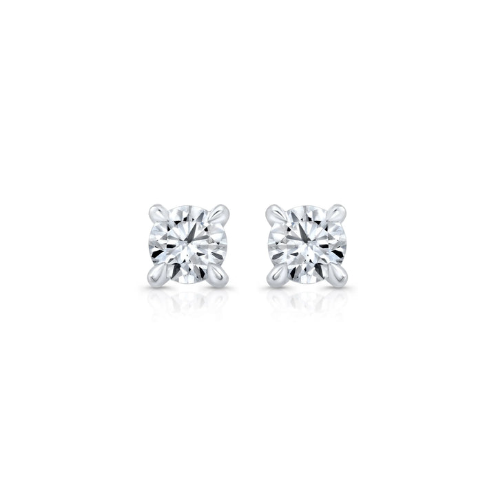 Round F-VS1 Lab-Grown Petite Prongs Stud Earrings