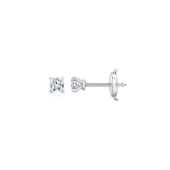 Round F-VS1 Lab-Grown Petite Prongs Stud Earrings
