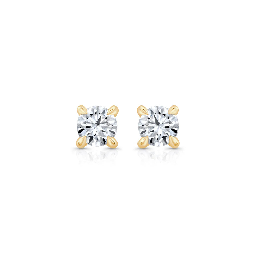 Round F-VS1 Lab-Grown Petite Prongs Stud Earrings