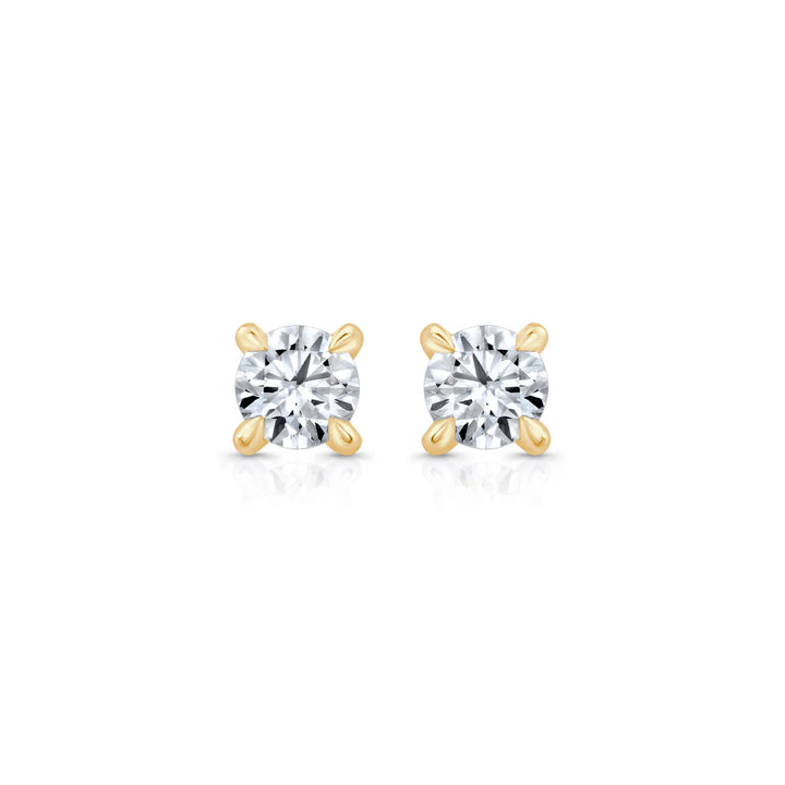 Round F-VS1 Lab-Grown Petite Prongs Stud Earrings