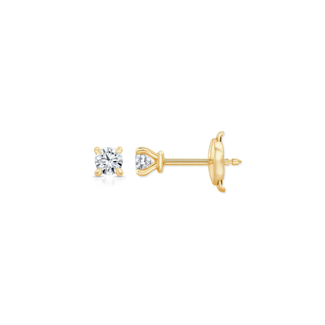 Round F-VS1 Lab-Grown Petite Prongs Stud Earrings