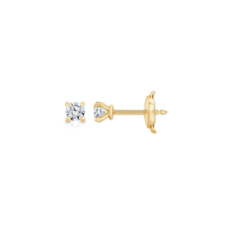 Round F-VS1 Lab-Grown Petite Prongs Stud Earrings