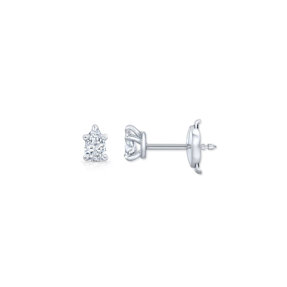 Pear F-VS1 Lab-Grown Diamond Solitaire Stud Earrings