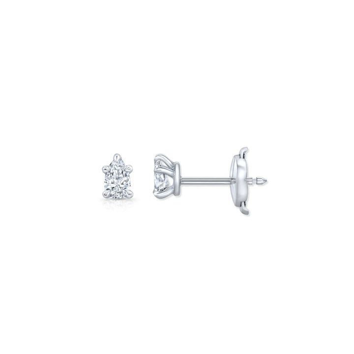Pear F-VS1 Lab-Grown Diamond Solitaire Stud Earrings
